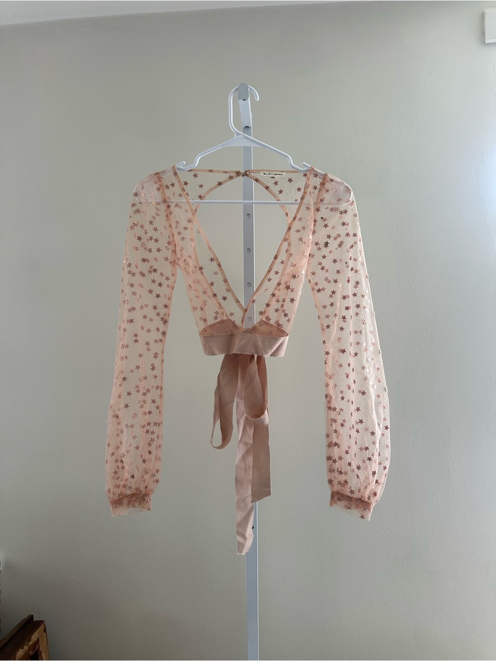 For Love And Lemons Blush Star Sheer Wrap Top
